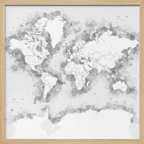 Louiss world map silhouette Poster