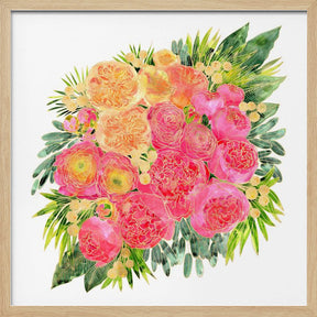 Rekha colorful watercolor bouquet Poster