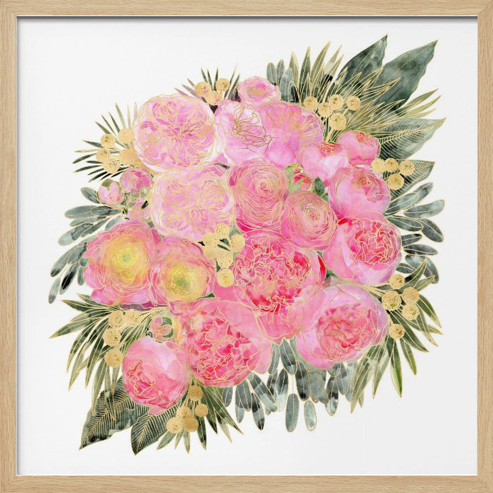 Rekha floral bouquet in light pink Poster