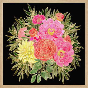 Colorful Nanette bouquet in black Poster