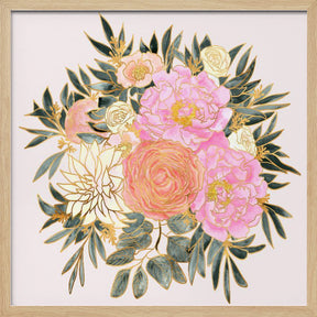 Nanette floral bouquet in pastels Poster