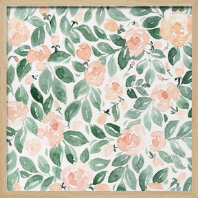 Miriam flowers in coral Poster