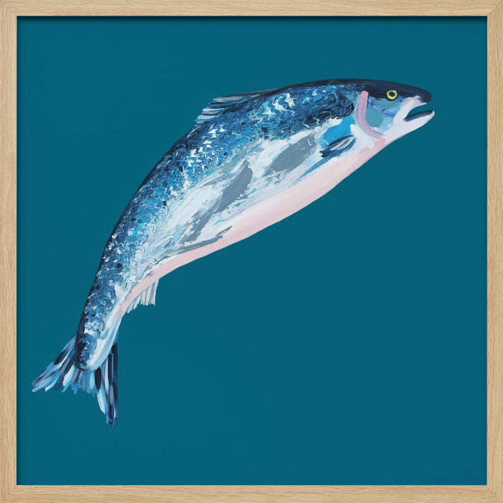 Leaping Salmon Poster