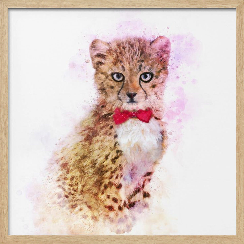 Baby Cheetah Watercolor Poster