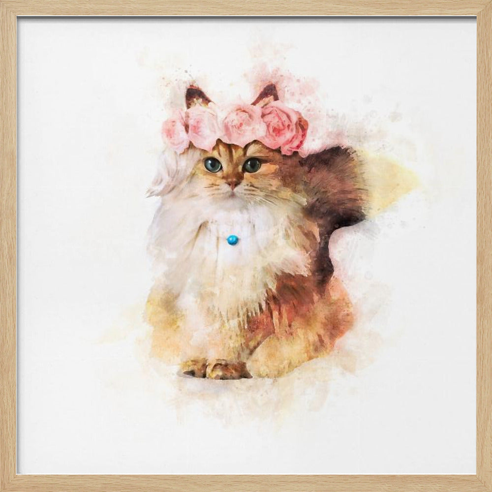 Rose Cat Poster