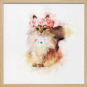 Rose Cat Poster