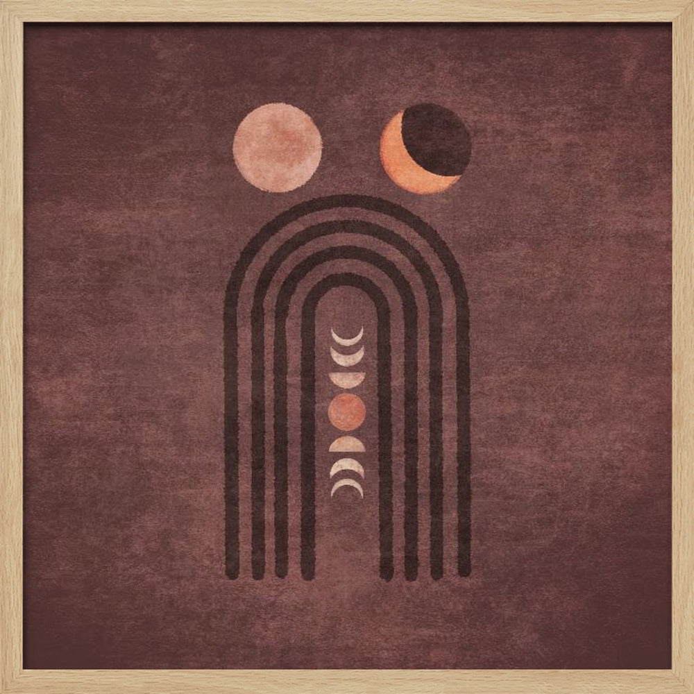 Visne Watercolor Moon Phase Poster