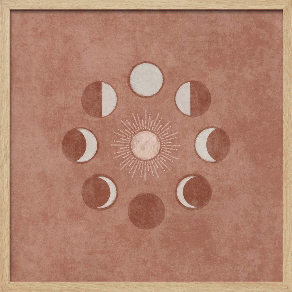 Somon Sun and Circle Moon Phase Poster