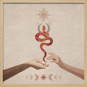 Snake Hand Sun Poster