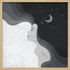 Moon Lady Bw Poster