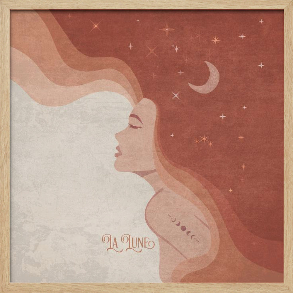 Moon Lady Terracotta Lune Poster