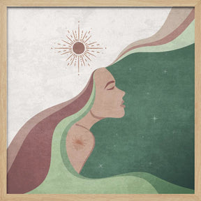 Sun Lady Green Poster