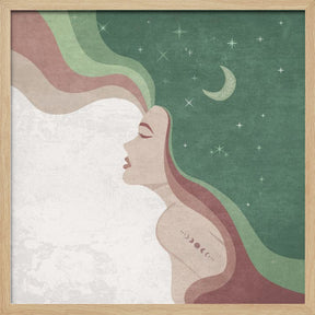 Moon Lady Green Poster