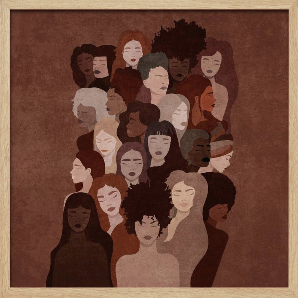 Absctract Terra Womens Faces Poster