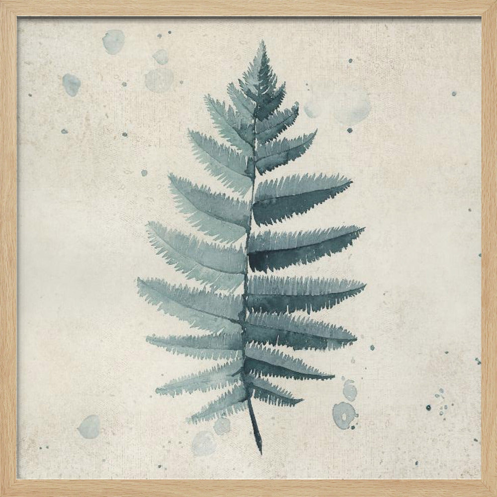 Teal watercolor fern 6 Poster