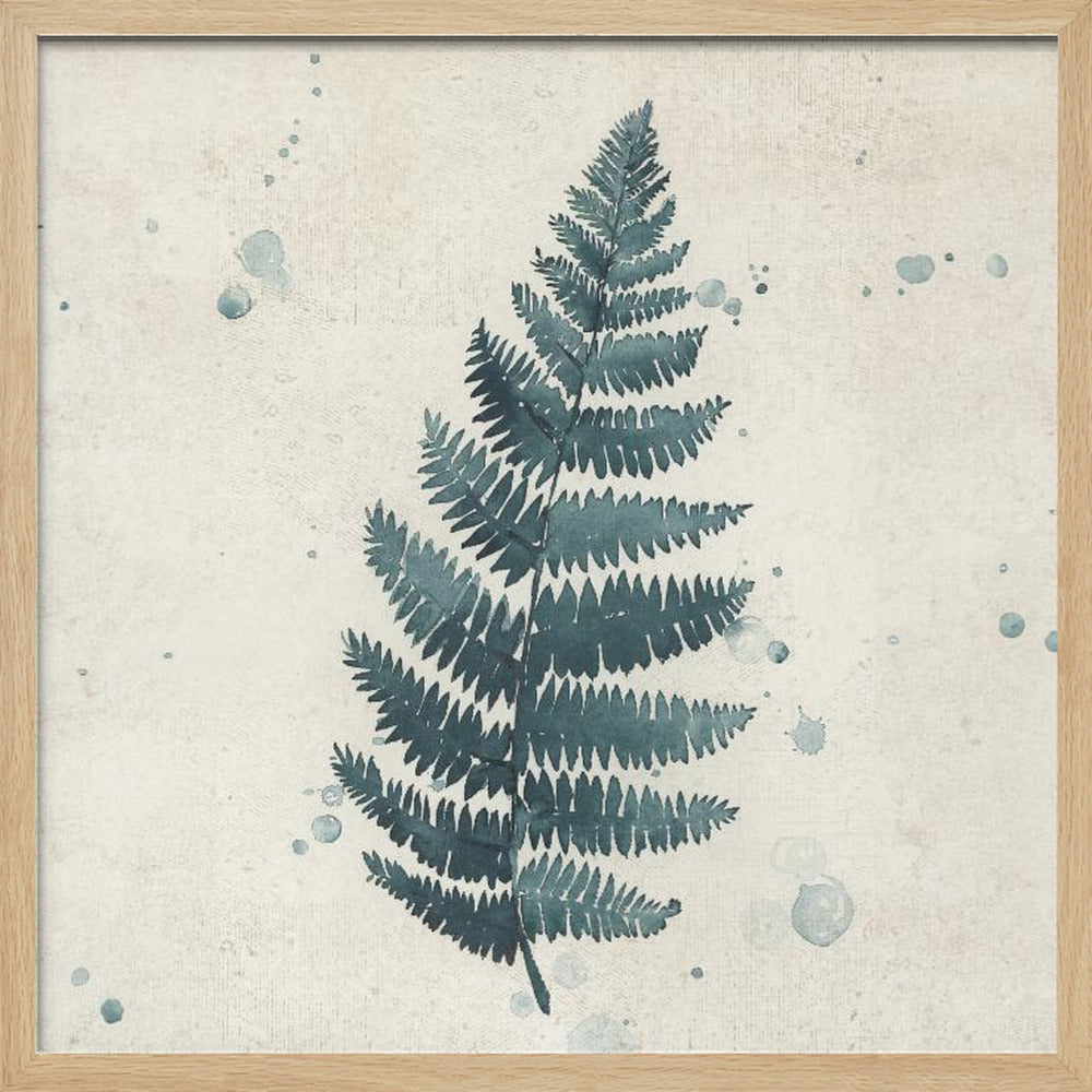 Teal watercolor fern 3 Poster