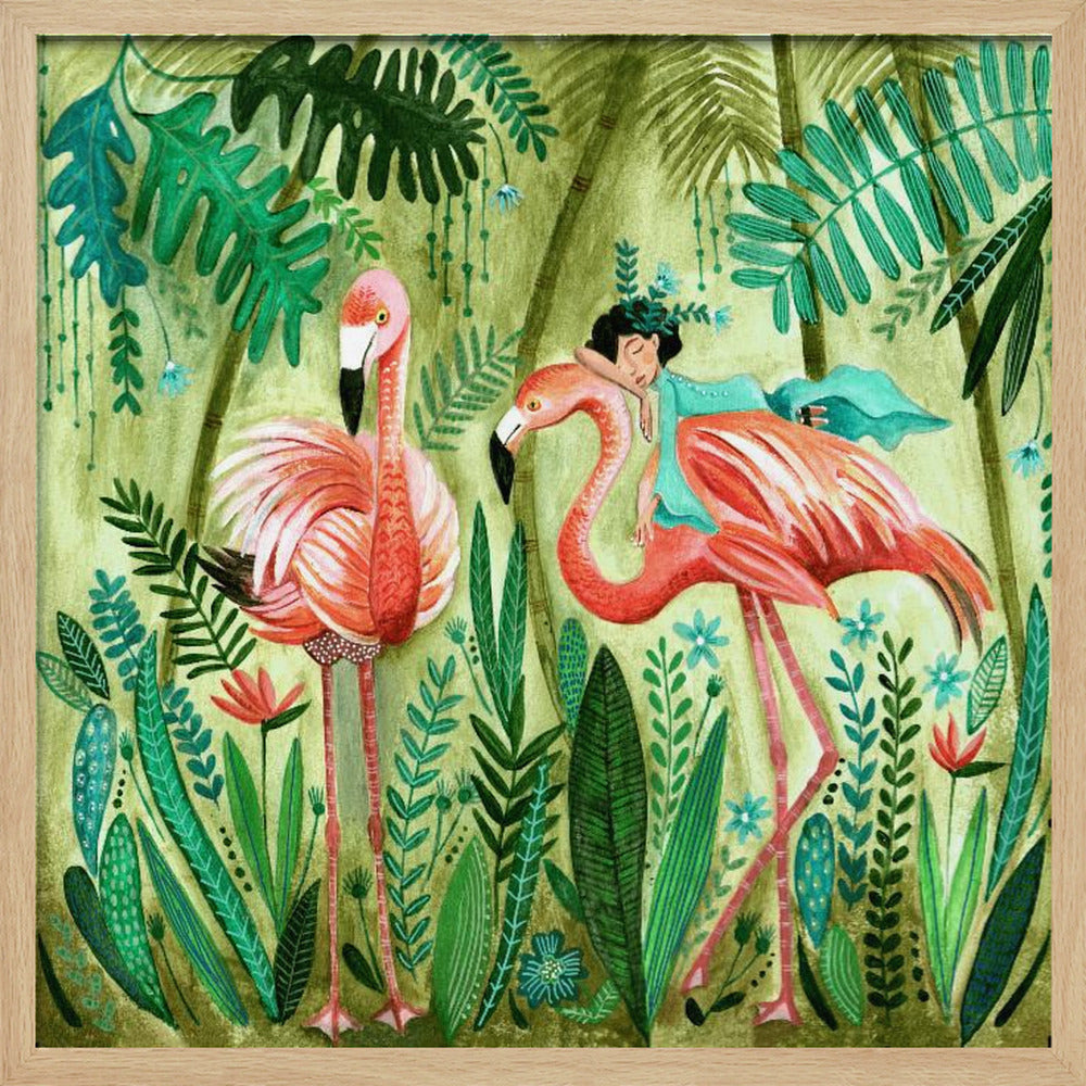 Flamingo jungle Poster