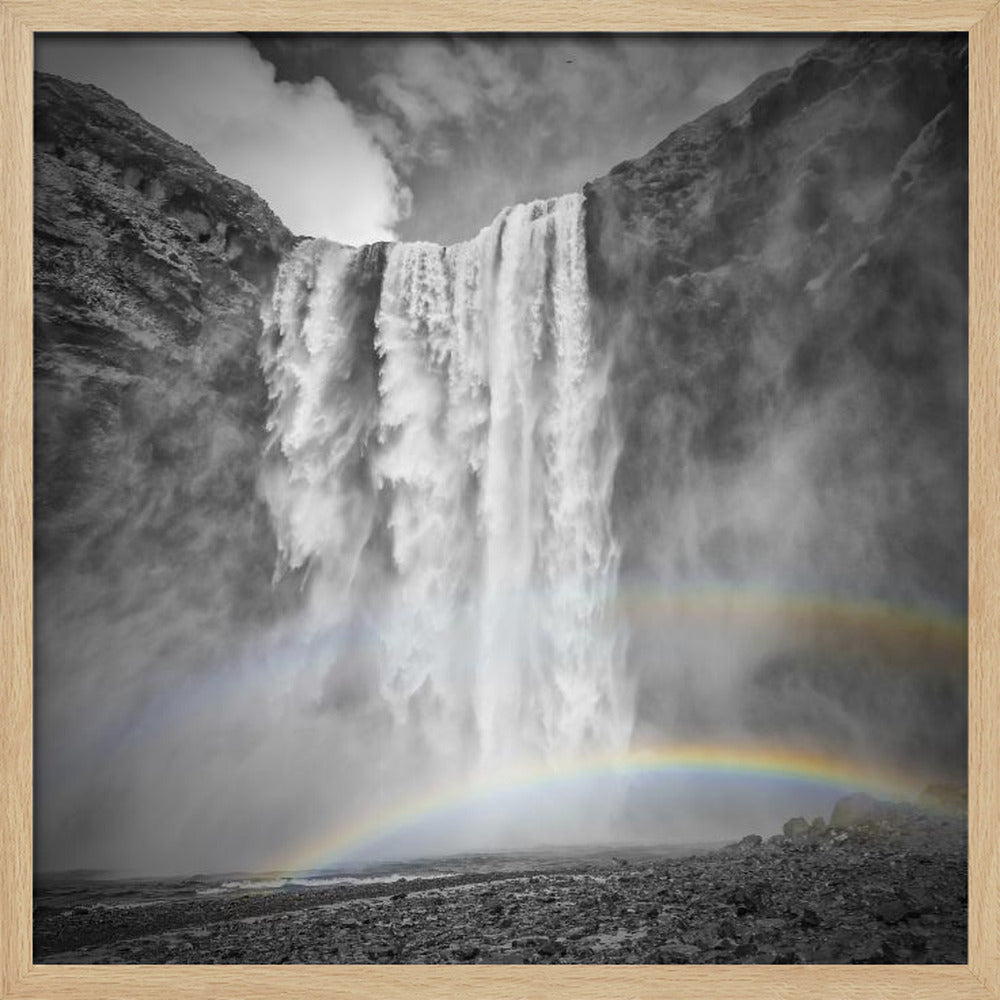 ICELAND Skogafoss double rainbow Poster