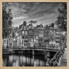 AMSTERDAM Idyllic impression from Singel - Monochrome Poster