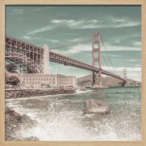 GOLDEN GATE BRIDGE Coastline Impression | urban vintage style Poster