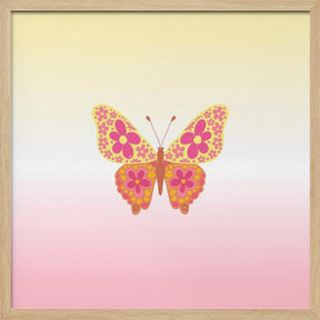 Colorful floral butterfly Poster