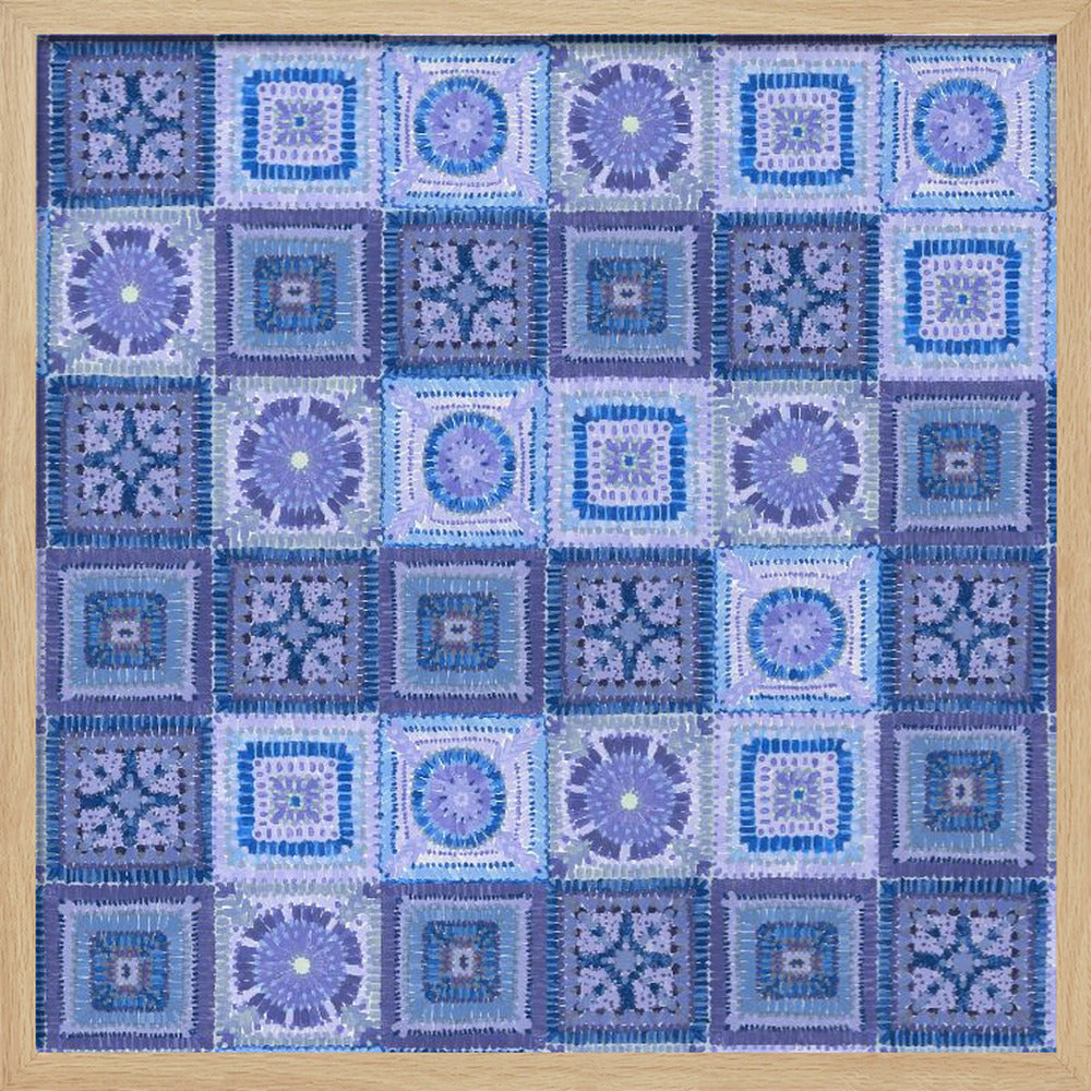 Granny squares blanket in blue Poster