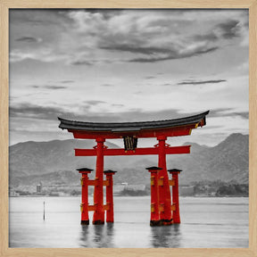 Torii of Itsukushima Shrine on Miyajima - colorkey Poster