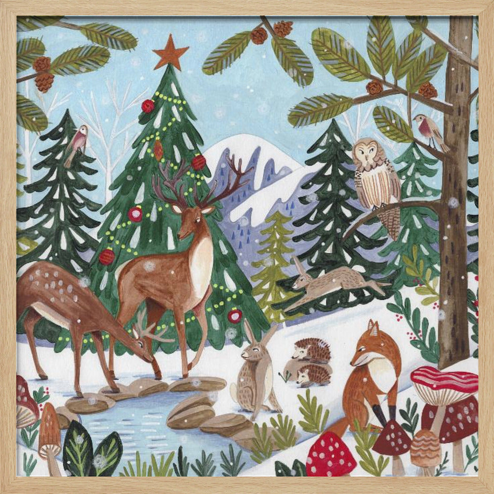 Animals in the mountains Poster