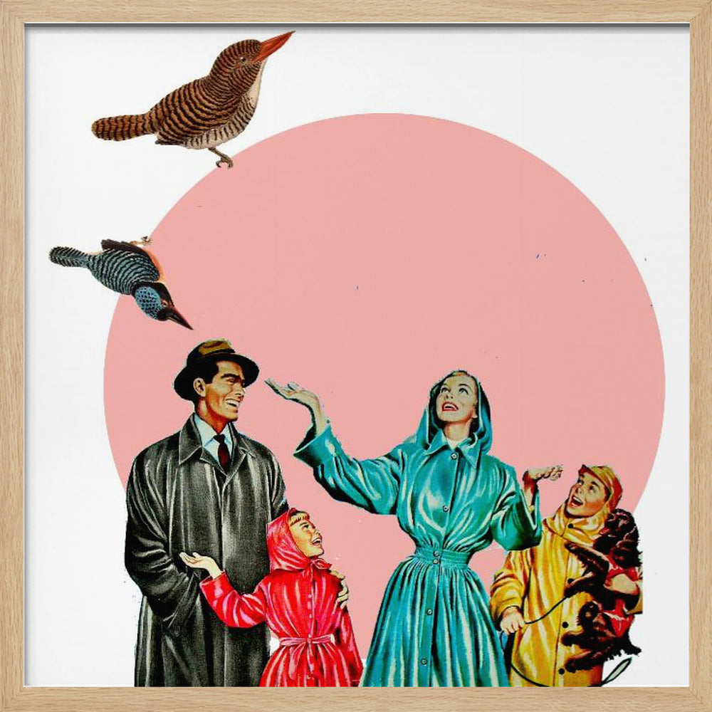 Happy Family- Surreal Collage Poster