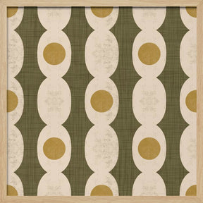 Retro Mod Geo Chain - Muted Olive - Mid Century Modern Poster