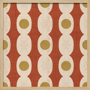 Retro Mod Geo Chain - Rust Red - Mid Century Modern Poster