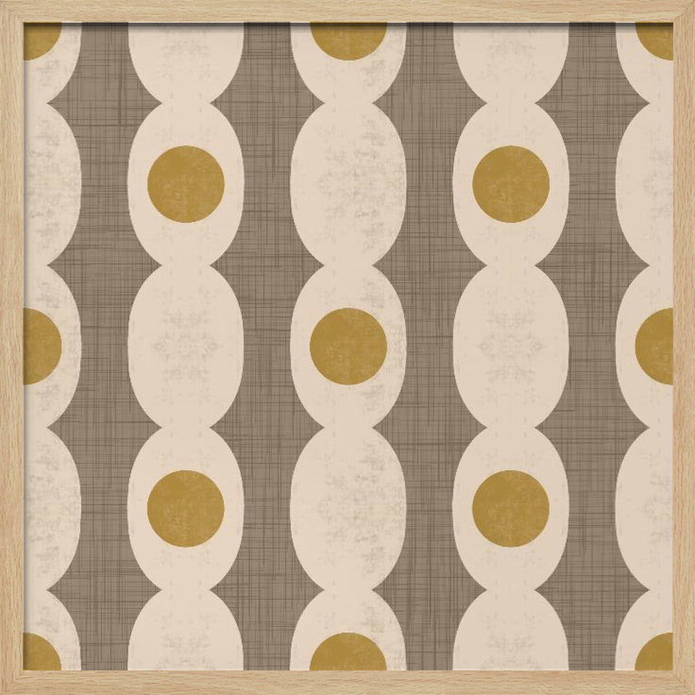 Retro Mod Geo Chain - Taupe - Mid Century Modern Poster