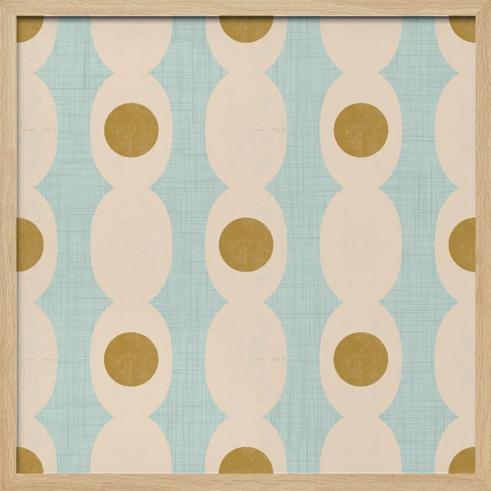 Retro Mod Geo Chain - Baby Blue - Mid Century Modern Poster