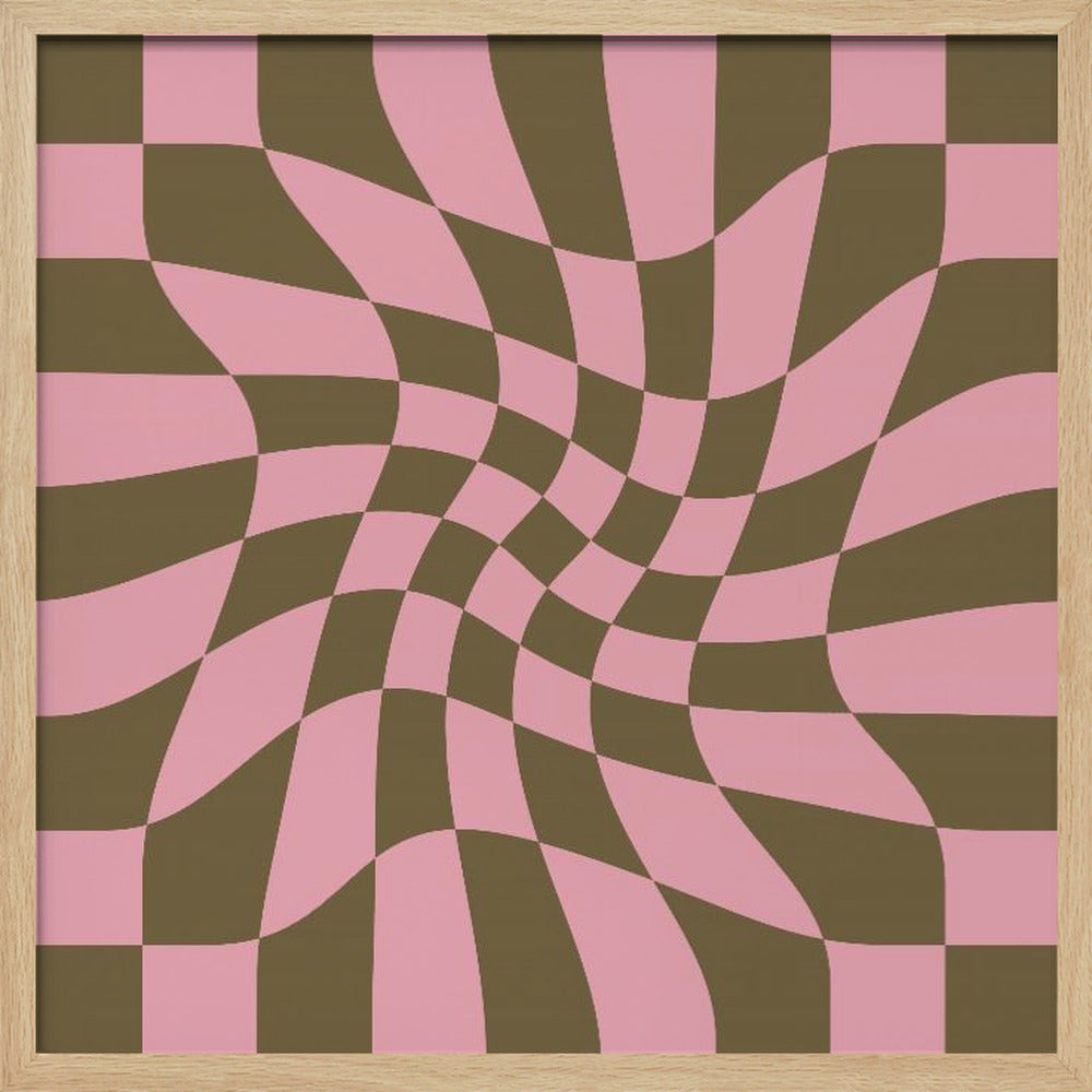 Twirly - Checkerboard - Pink and Brown Poster