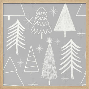 Christmas Tree Evergreen - Tree - Pine Tree Grey Poster