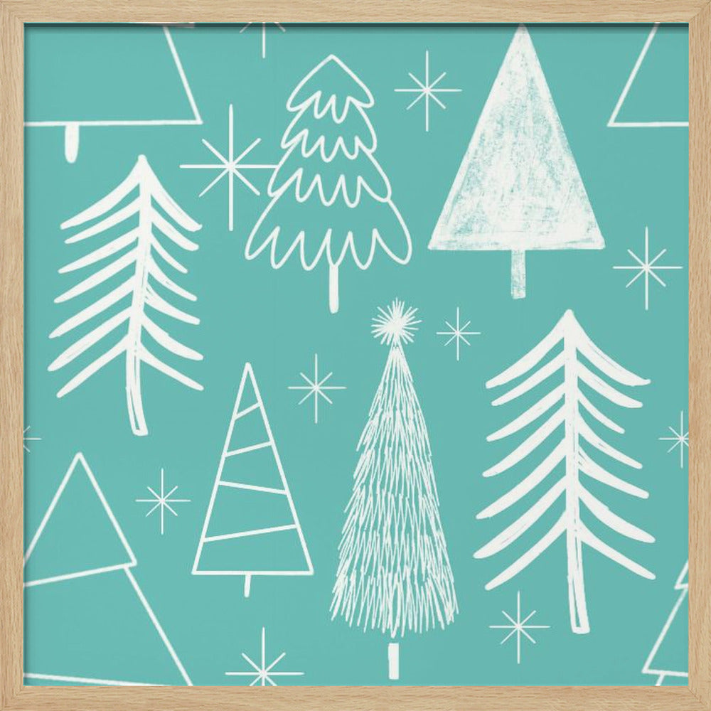 Christmas Tree Evergreen - Tree - Pine Tree Baby Blue Poster