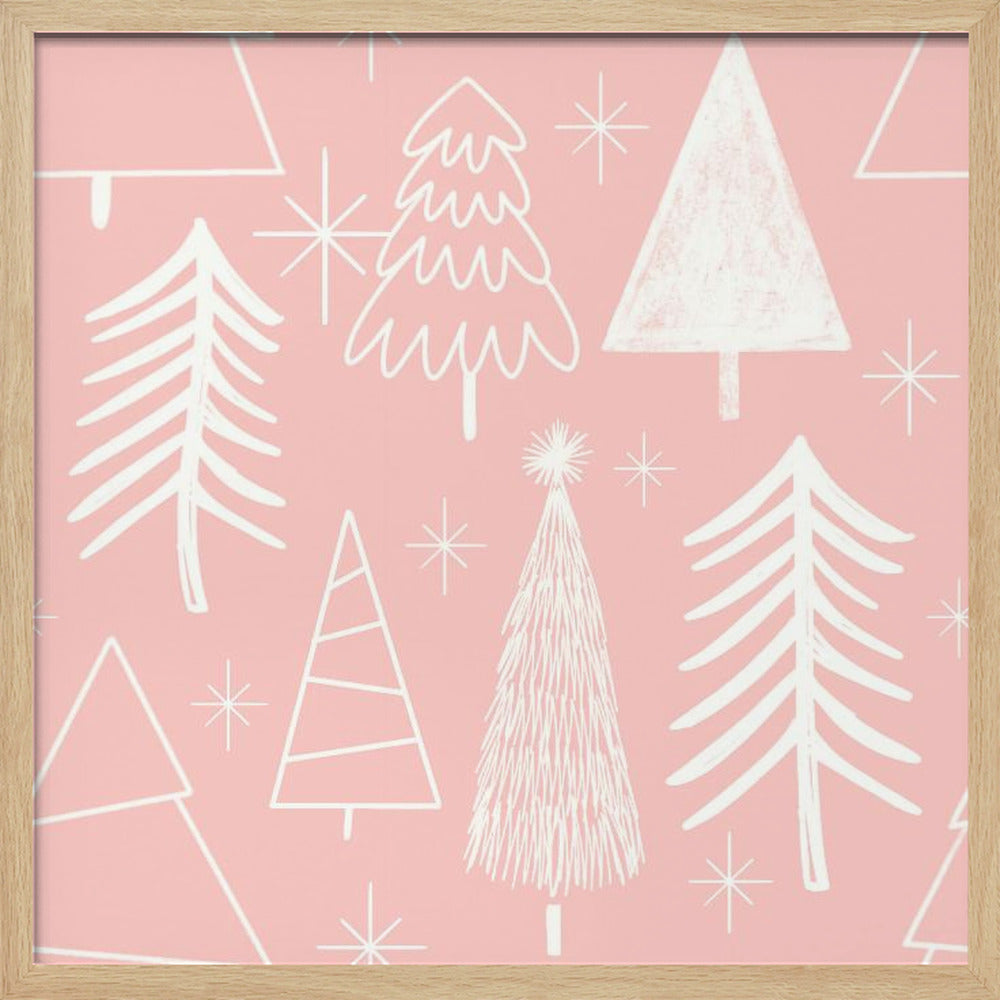 Christmas Tree Evergreen - Tree - Pine Tree Pink Poster