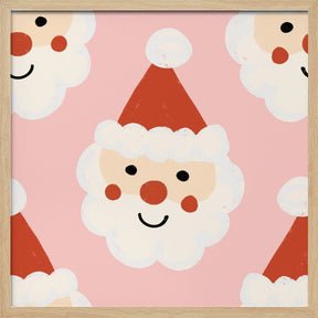 Santa Claus Retro Bold Pink Poster