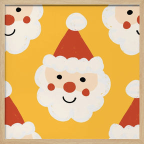 Santa Claus Retro Bold Yellow Poster