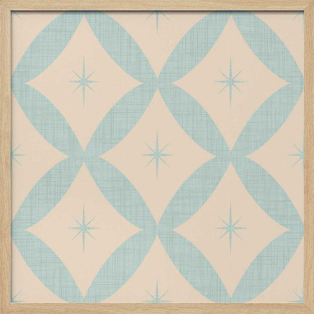Atomic Star   Mid Century Starburst Baby Blue Poster