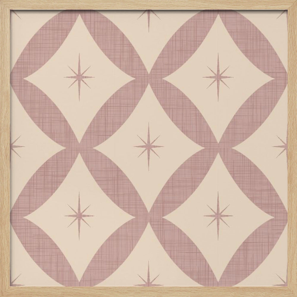 Atomic Star   Mid Century Starburst Mauve Poster