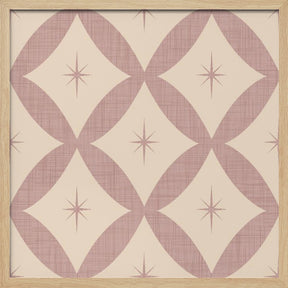 Atomic Star   Mid Century Starburst Mauve Poster