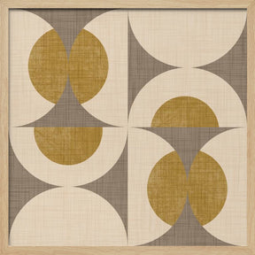 Retro Vintage Circle Fusion - Mid Century Orbs Taupe - 50s Geometric Poster