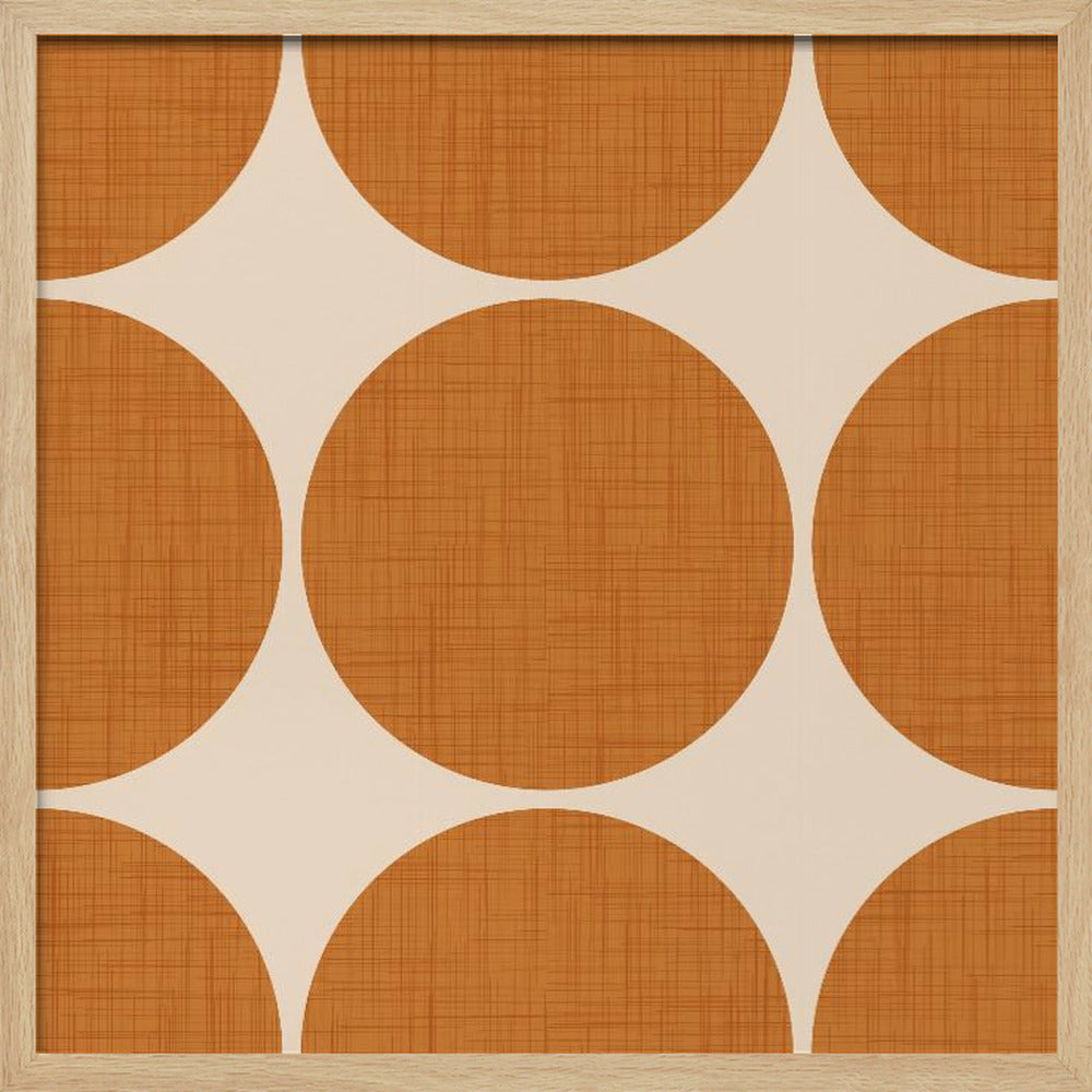 Modern Ocher Retro Spheres-Mid Century Modern Poster