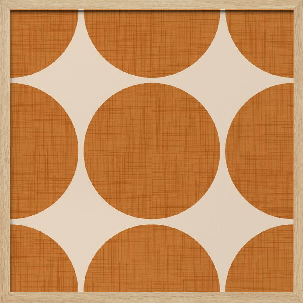 Modern Ocher Retro Spheres-Mid Century Modern Poster