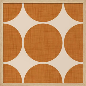 Modern Ocher Retro Spheres-Mid Century Modern Poster