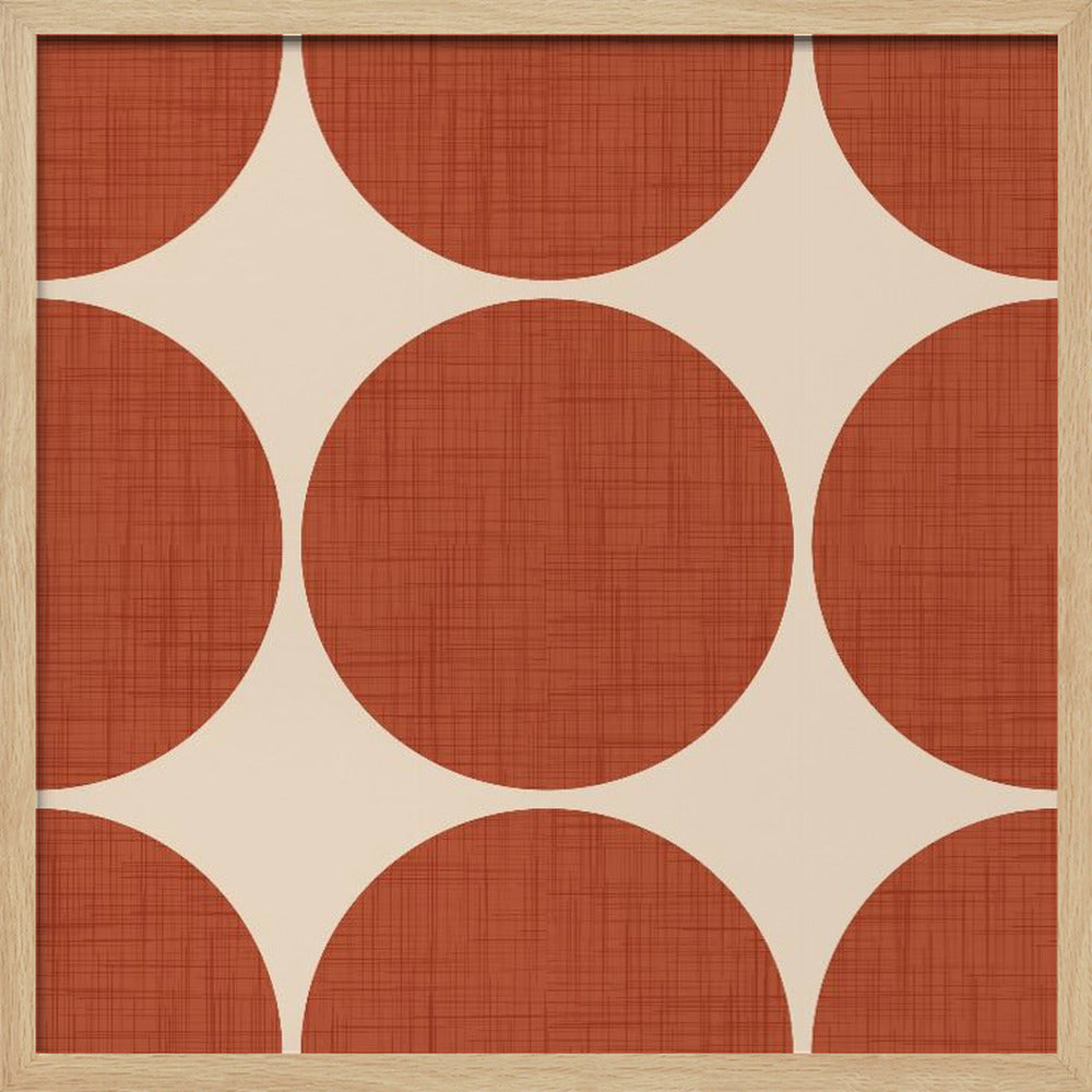 Modern Rust Red Retro Spheres-Mid Century Modern Poster