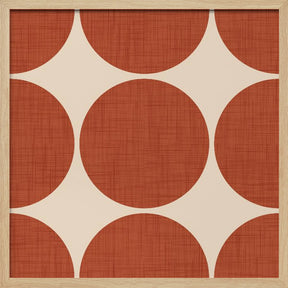 Modern Rust Red Retro Spheres-Mid Century Modern Poster