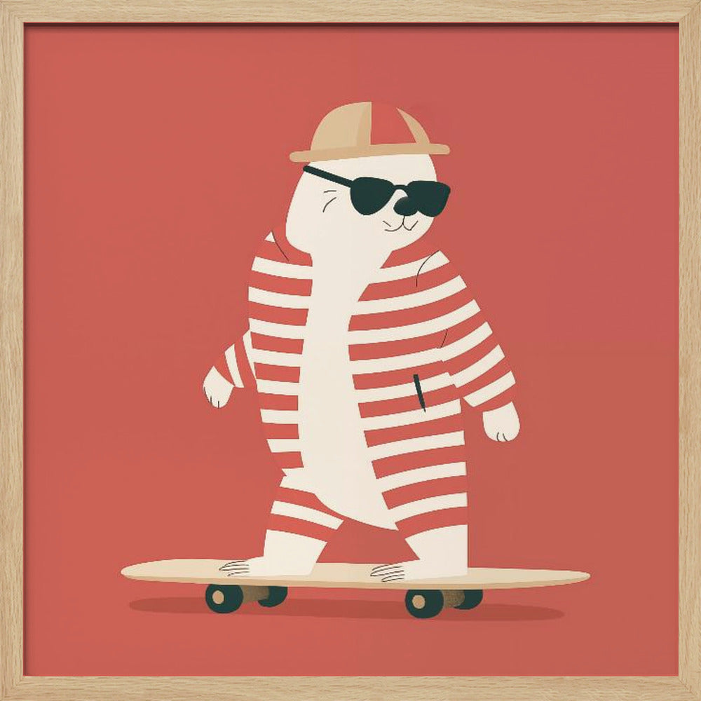 Skateboard Bear Poster