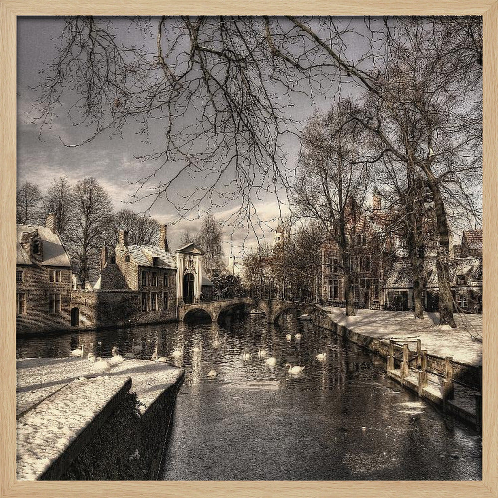 Bruges in Christmas dress Poster